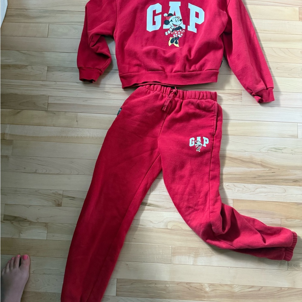 GAP Red Kids Fleece Sweatpants with Logo